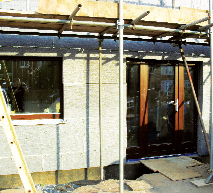 Two layers of insulation installed across frontage