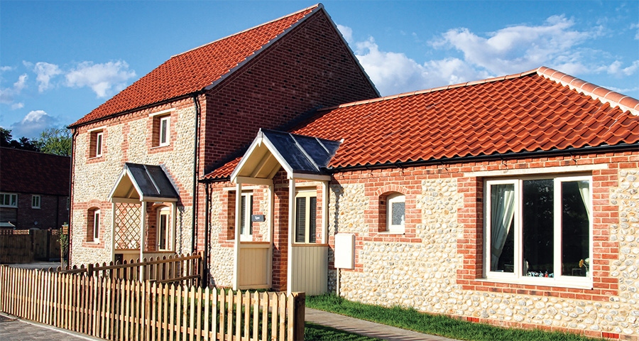 Passive fishermen&#039;s cottages on Norfolk coast